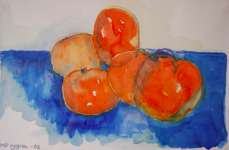 Tomater. En av mina första akvareller.